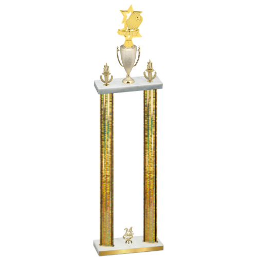 Double Gold Glacier Year Pickleball Trophy