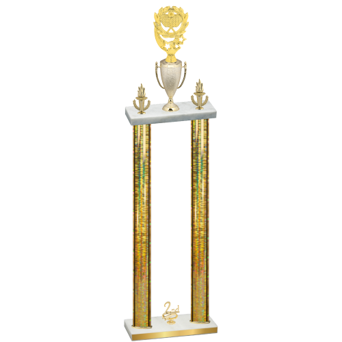 Double Gold Glacier Second Place Pickleball Trophy
