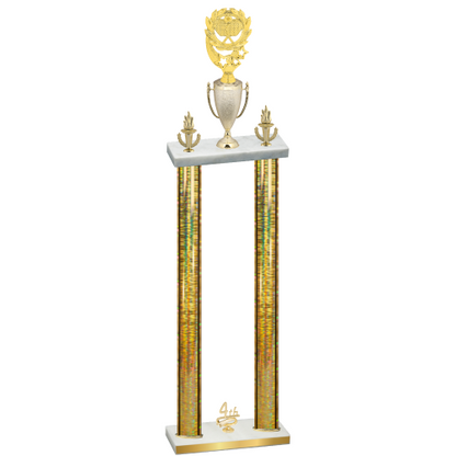 Double Gold Glacier Fourth Place Pickleball Trophy