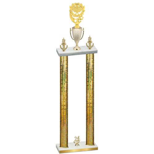 Double Gold Glacier Year Pickleball Trophy