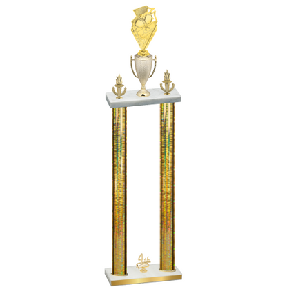 Double Gold Glacier Fourth Place Pickleball Trophy
