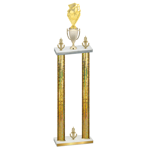 Double Gold Glacier Victory Pickleball Trophy