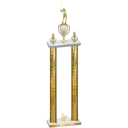 Double Gold Glacier Third Place Golf Trophy