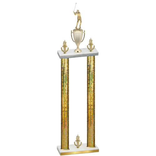 Double Gold Glacier Victory Golf Trophy