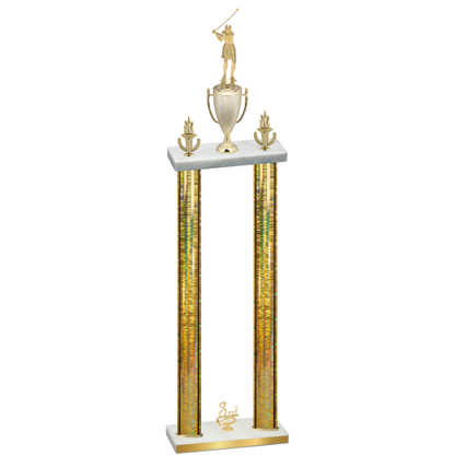 Double Gold Glacier Third Place Golf Trophy