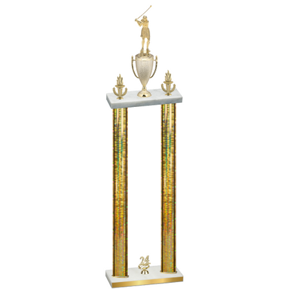 Double Gold Glacier Year Golf Trophy
