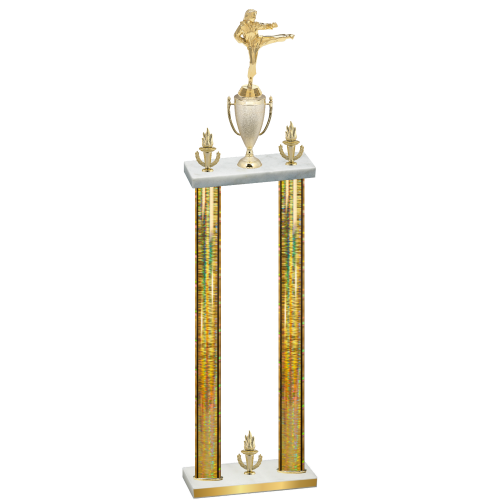 Double Gold Glacier Victory Karate Trophy