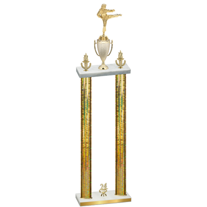 Double Gold Glacier Year Karate Trophy