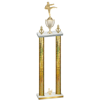 Double Gold Glacier Third Place Karate Trophy