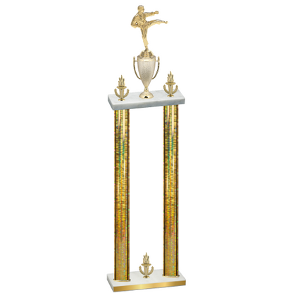 Double Gold Glacier Victory Karate Trophy
