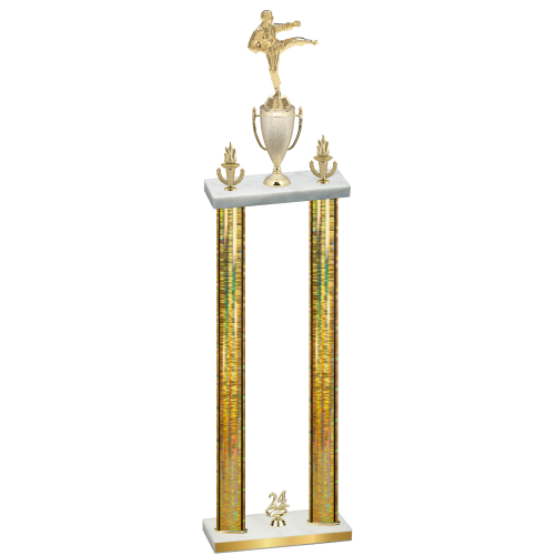 Double Gold Glacier Year Karate Trophy