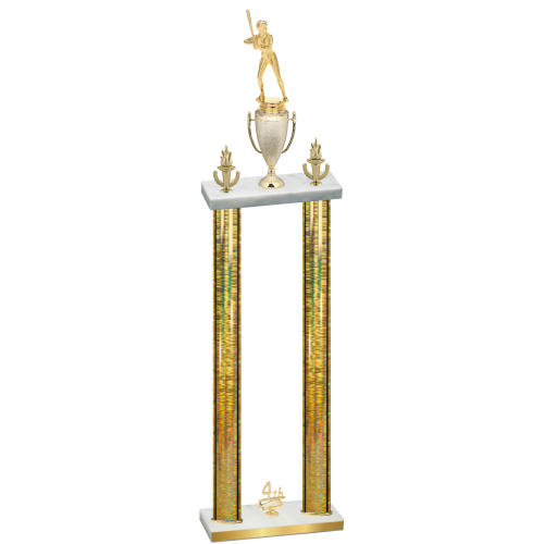 Double Gold Glacier Fourth Place Softball Trophy