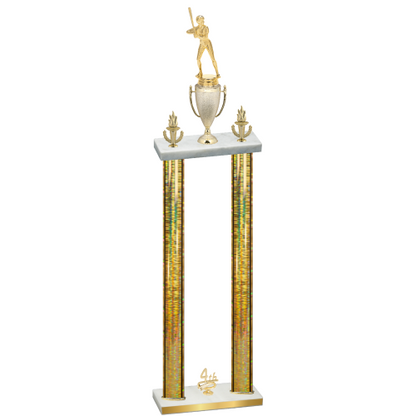Double Gold Glacier Fourth Place Softball Trophy