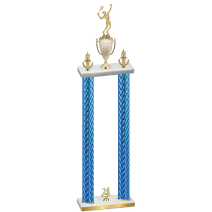 Double Blue Carbon Fiber Year Tennis Trophy