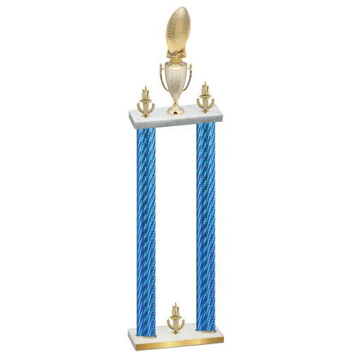 Double Blue Carbon Fiber Victory Football Trophy