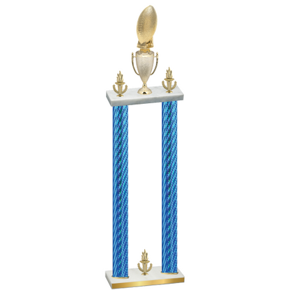 Double Blue Carbon Fiber Victory Football Trophy