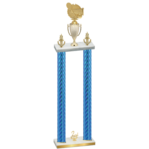Double Blue Carbon Fiber Second Place Tennis Trophy