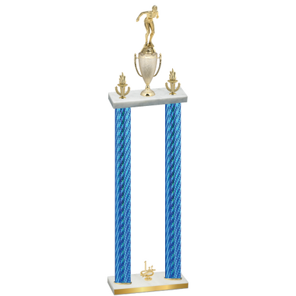 Double Blue Carbon Fiber First Place Tennis Trophy