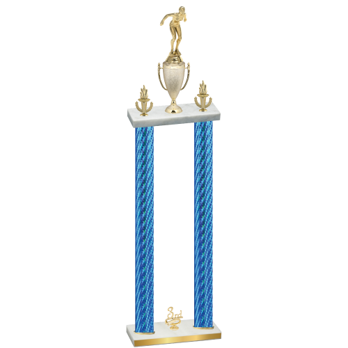 Double Blue Carbon Fiber Third Place Tennis Trophy