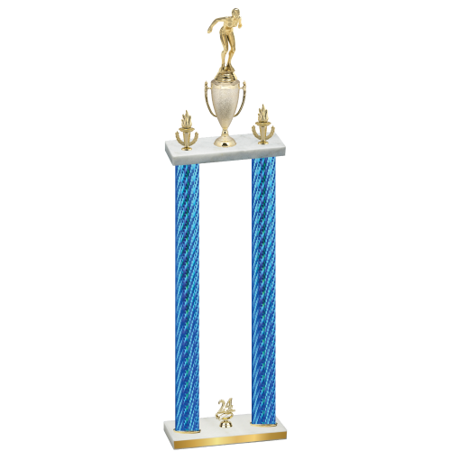 Double Blue Carbon Fiber Year Tennis Trophy