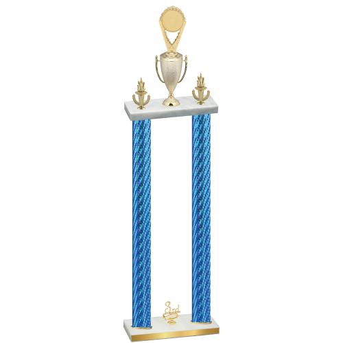 Double Blue Carbon Fiber Third Place Insert Trophy
