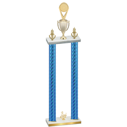 Double Blue Carbon Fiber Third Place Insert Trophy