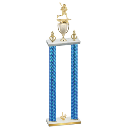 Double Blue Carbon Fiber First Place Lacrosse Trophy