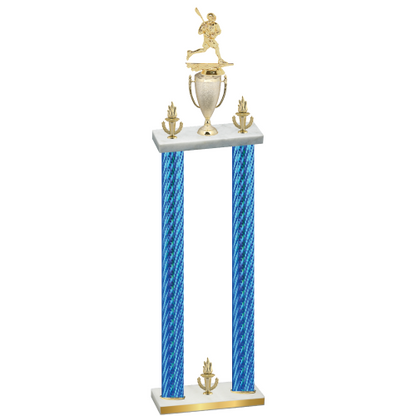Double Blue Carbon Fiber Victory Lacrosse Trophy