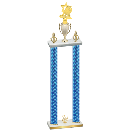 Double Blue Carbon Fiber Second Place Pickleball Trophy