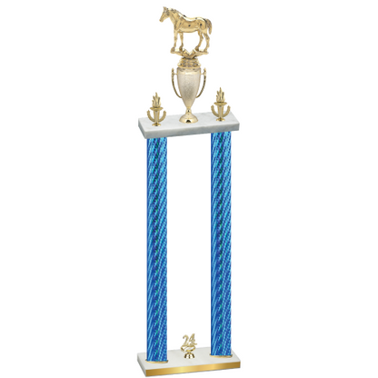 Double Blue Carbon Fiber Year Horses Trophy
