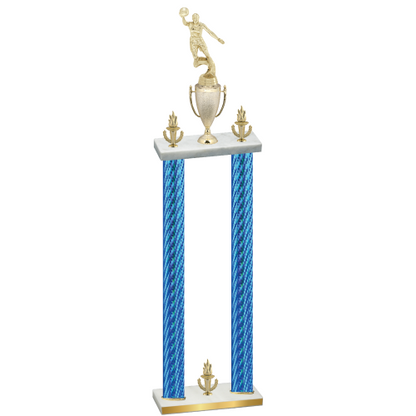 Double Blue Carbon Fiber Victory Basketball Trophy