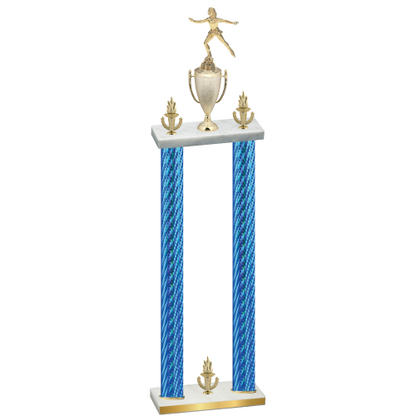 Double Blue Carbon Fiber Victory Skater Trophy