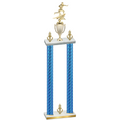 Double Blue Carbon Fiber Victory Flag Football Trophy