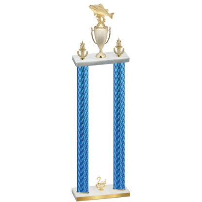 Double Blue Carbon Fiber Second Place Fishing Trophy