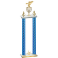 Double Blue Carbon Fiber Third Place Fishing Trophy