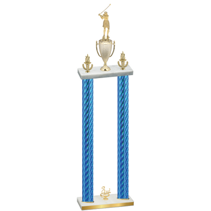 Double Blue Carbon Fiber Third Place Golf Trophy