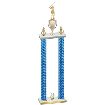 Double Blue Carbon Fiber Year Golf Trophy