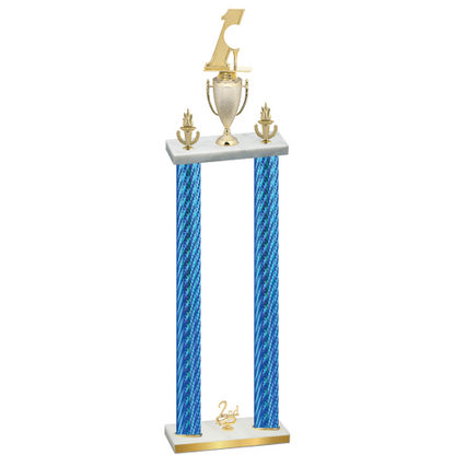 Double Blue Carbon Fiber Second Place Golf Trophy