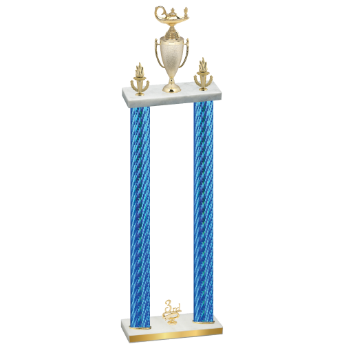 Double Blue Carbon Fiber Third Place Academics Trophy