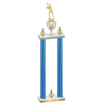 Double Blue Carbon Fiber Victory Softball Trophy