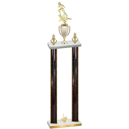 Double Black Glacier First Place Football Trophy