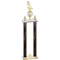 Double Black Glacier Third Place Football Trophy