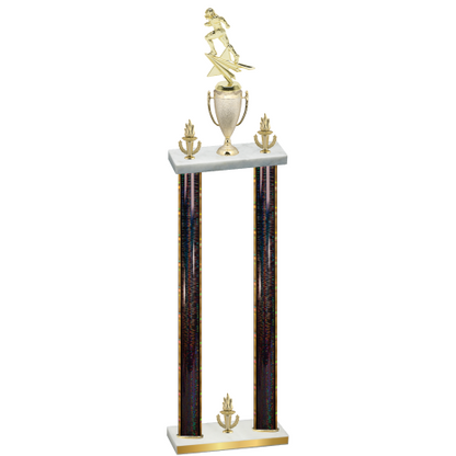 Double Black Glacier Victory Football Trophy