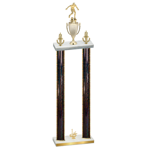 Double Black Glacier First Place Soccer Trophy
