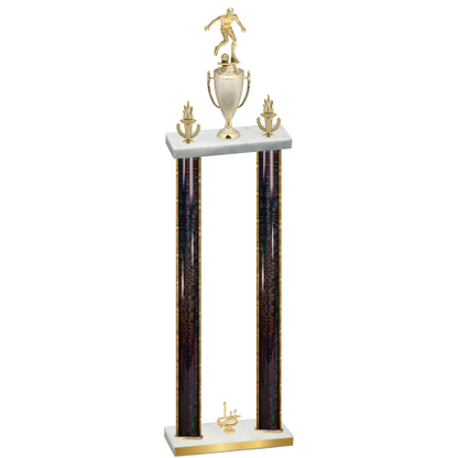Double Black Glacier First Place Soccer Trophy