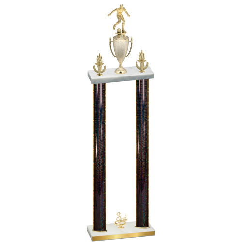 Double Black Glacier Third Place Soccer Trophy