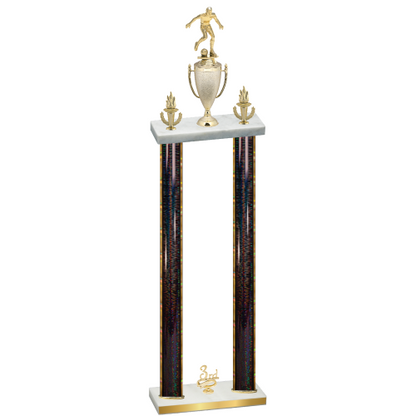 Double Black Glacier Third Place Soccer Trophy