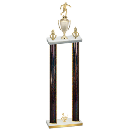 Double Black Glacier Third Place Soccer Trophy
