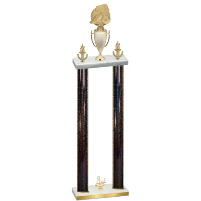 Double Black Glacier Third Place Soccer Trophy