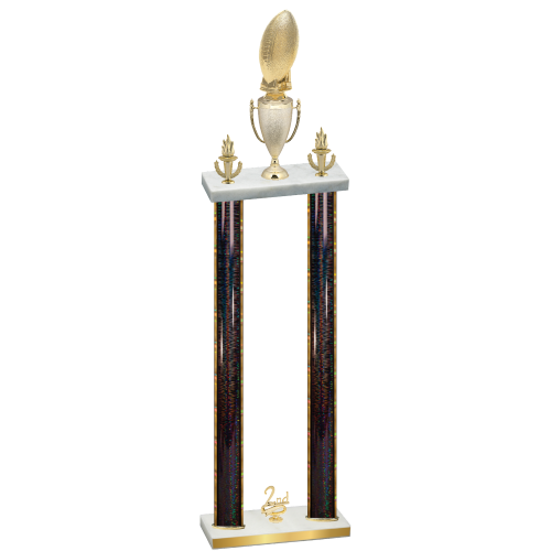 Double Black Glacier Second Place Football Trophy